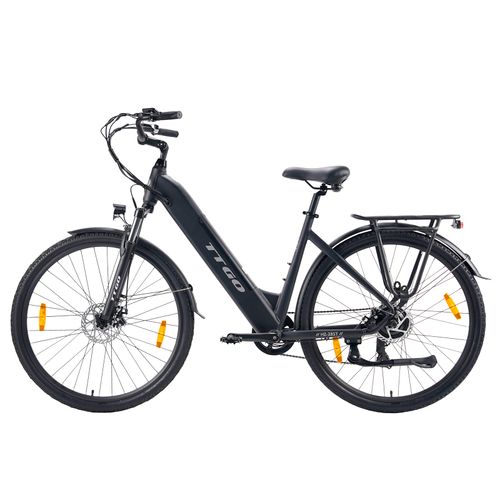 Vélo Électrique Ttgo Hz-28st, Moteur 250 W, Batterie 36 V 20 Ah, Pneus 700c X 45c, Vitesse Maximale 25 Km/H, Autonomie Maximale 100 Km, Freins À Disque, Suspension Avant - Noir