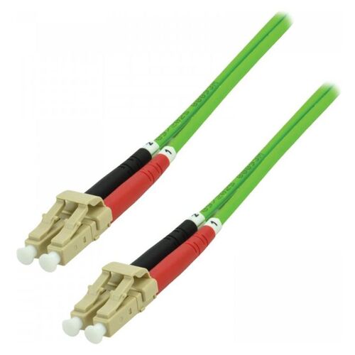 MCL - Cordon de raccordement - LC/UPC multimode (M) pour LC/UPC multimode (M) - 1 m - 1 m - 2.8 mm - fibre optique - duplex - 50 / 125 microns - OM5 - sans halogène - citron vert