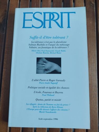 Livre Esprit Numéro 224 Août 1996