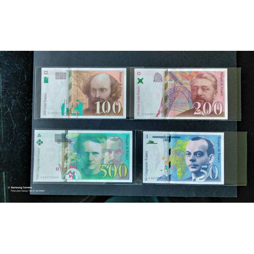 Lot De 4 Billets De Banque Neufs Unc Jamais Circulés Avec Leurs Documentations