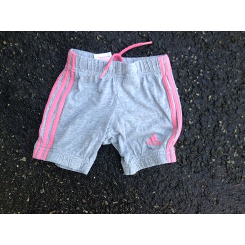 Short Gris Et Rose Adidas Sport Taille 12/18 Mois