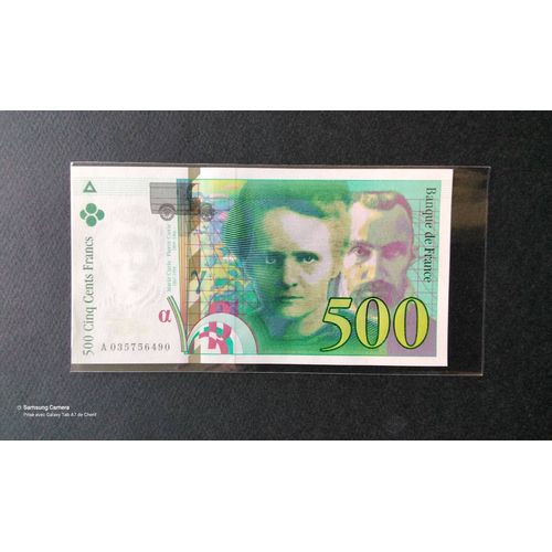 Billet De Banque : 500fr Pierre & Marie Curie Neuf Unc Jamais Circulé, Billet Magnifique De Très Haute Qualité Top !!!!!! Très Craquant, Aucun Epinglage, Très Belle Couleur D'Origine,