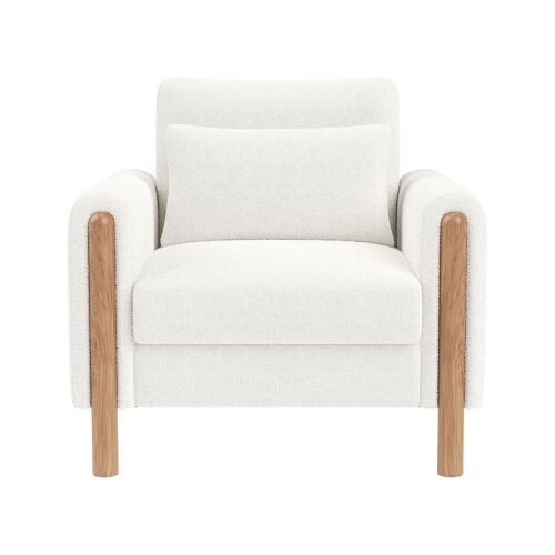 Fauteuil moderne rembourré moelleux - blanc pour salon/chambre