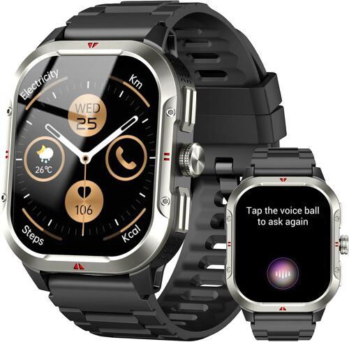 MEVRONISSHOP-Montre Connectée avec GPS Intégré, Smartwatch Homme Femme avec Appel Bluetooth, 110+ Sportifs, Montre Sport avec Podometre, Suivi Santé et Sommeil, Etanche IP68, 2.06"" HD Smart Watch pou
