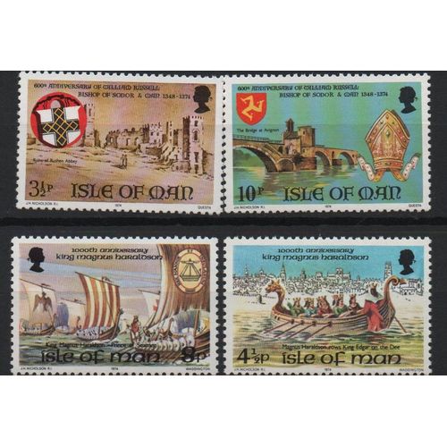 Ile De Man Timbres Événements Historiques 1974