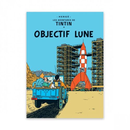 Carte Postale Tintin Couv.Objectif Lune