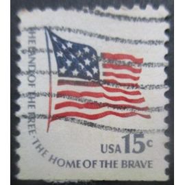 Etats-Unis N°1204b Dentelé Sur 3 Cotés Drapeau Oblitéré