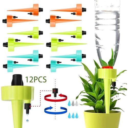 Système d'arrosage automatique MEISHANG 12 x pour plantes, fleurs et plantes en pot. Distributeur d'eau réglable.