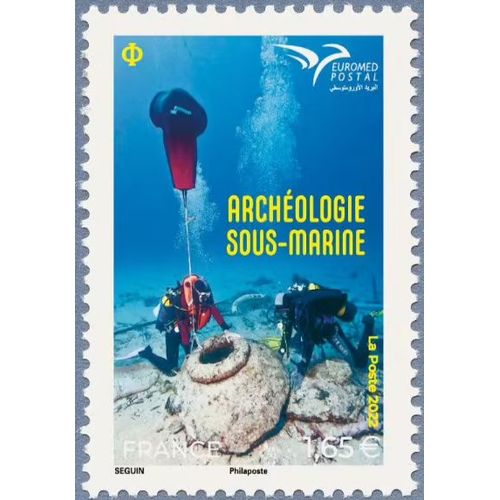 France 2022, Très Beau Timbre Neuf** Luxe Yvert 5613, Euromed Postal, Archéologie Sous-Marine.