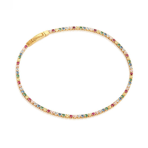 Bracelet Sif Jakobs Ellera Argent Plaqué Or Et Oxydes Multicolores