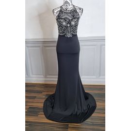 Robe De Soiree Sirène Noire Buste Strass Ceremonie Mariage Taille 38 M