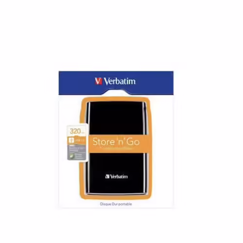 VERBATIM Store 'n' Go USB 2.0 Portable Hard Drive 320GB Black disque dur externe 320 Go 5400 tr/min 2.5" Noir