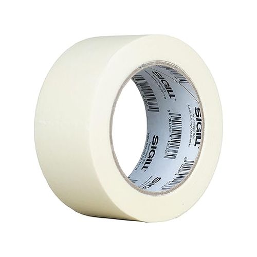 Masque blanc SIGILL, masque en papier à base de solvant de caoutchouc naturel, idéal pour tous types de masquage en intérieur et en extérieur, 50 x 25 mm