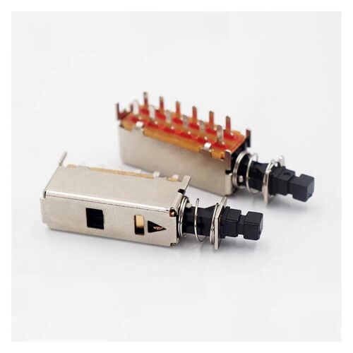 Interrupteur à bouton-poussoir PS42F42 pour touches de piano, verrouillage par circuit imprimé, angle droit, 12 broches, autobloquant, lot de 10