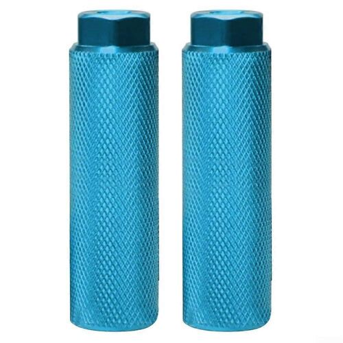 Repose-Pieds De Vélo En Alliage D'aluminium Antidérapant Pour Systèmes D'axe De 3/8 Pouce, Bleu Clair, 2 Pièces, Repose-Pieds Durables