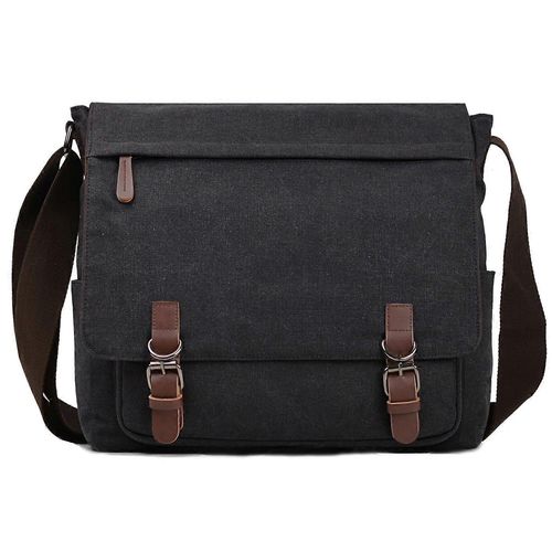 Sac bandoulière en toile pour homme et femme, sacoche de voyage, sac à bandoulière pour ordinateur portable 15,6 pouces, porte-documents