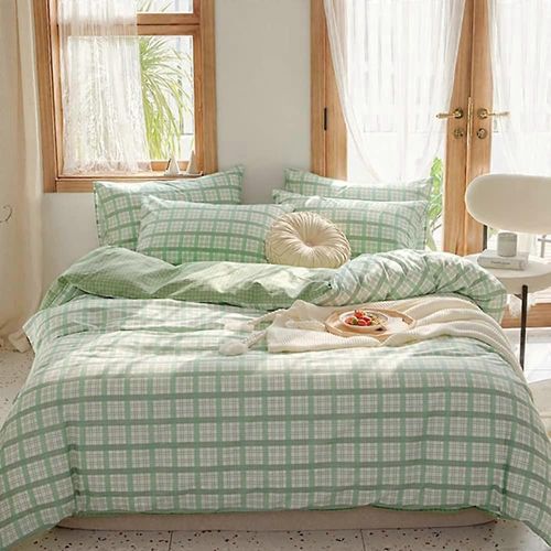 Ensemble De Couette À Carreaux Modernes En Microfibre Douce, 1 Pièce, Pour Lit Double/Twin Xl Toutes Saisons