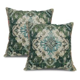 Lot de 2 housses de coussin style bohème vintage ethnique pour canapé 18x18