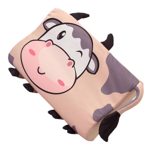 Oreiller Orthopédique Rafraîchissant Et Respirant Pour Enfants, Oreiller De Soutien Cervical En Mousse Souple 40 X 25 X 7 Cm, Matière Soyeuse, Motif Vache Mignon 