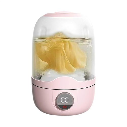 Mini machine à laver portable, lave-linge semi-automatique compact 2000 mAh, capacité 10 L, matériau ABS, rose, idéal pour les voyages et les camping-cars