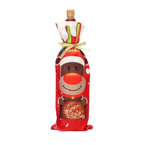 Housses/sacs pour bouteilles de vin de Noël Housses pour bouteilles de vin de fêtes Père Noël, bonhomme de neige et