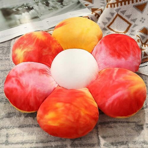 Coussin Décoratif Mignon En Forme De Fleur Verte Pour Chaise De Sol, Idéal Pour La Chambre D'une Adolescente (Rouge, Grande Taille, 68,5 Cm).