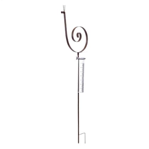 Pluviomètre en forme d'escargot pour jardin - Pluviomètre d'extérieur en métal avec piquet, 91 x 20 cm, motif escargot, pour mesurer les conditions météorologiques dans votre jardin.
