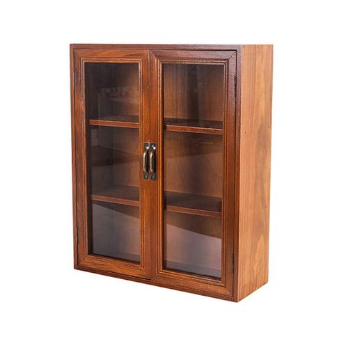 Armoire de comptoir vintage 37 x 13,8 x 45,7 cm, vitrine avec porte en verre organique