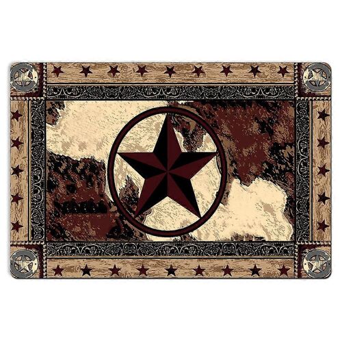 Tapis de bain antidérapant et absorbant style western 24 x 17 pouces