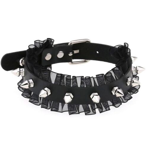 Collier Ras-De-Cou Gothique Noir Avec Col En Dentelle Ajustable Pour Filles, Bijou De Déguisement, Accessoire Gothique Pour Femmes