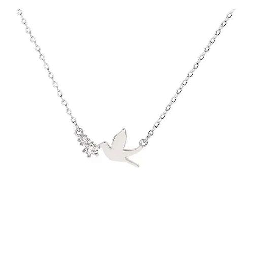 Collier Colombe En Argent Sterling S925 Pour Femme, Collier Délicat Et Tendance En Argent Sterling, Pendentif Fin, Bijou Cadeau Pour Elle, Fille, Couple