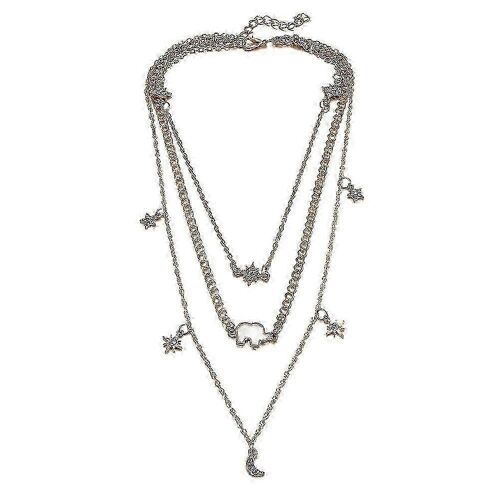 Collier Pendentif Tendance Lune Étoile Éléphant