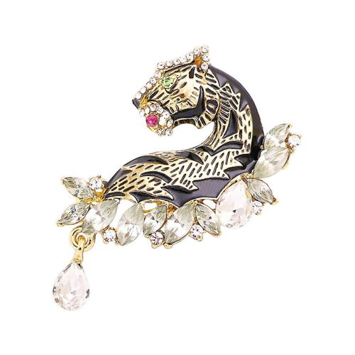 Broche/Insigne « Tigre » Pour Homme Et Femme, Motif D'huile Dégoulinante, 42 Mm De Largeur X 31 Mm De Hauteur
