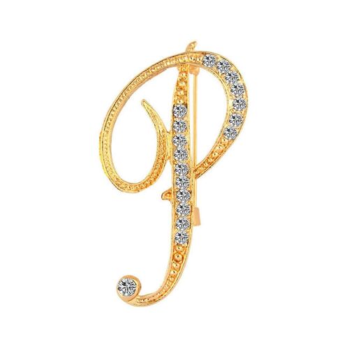 Lot De 2 Broches Ornées De Strass Plaqués Or, Initiales De A À Z, Pour Femmes Et Filles. Cadeau Unique. Réf. : 5289