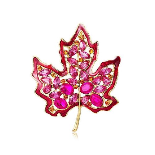 Broche Feuille D'érable En Strass, Idéale Pour Les Fêtes D'automne