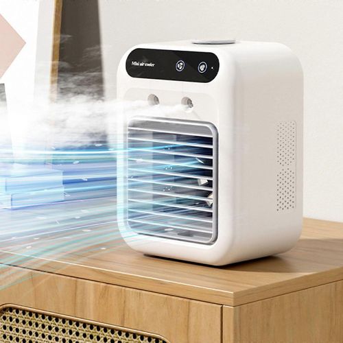 Refroidisseur d'air personnel, blanc, technologie d'atomisation, commandes tactiles, 25 W, pour chambre ou bureau