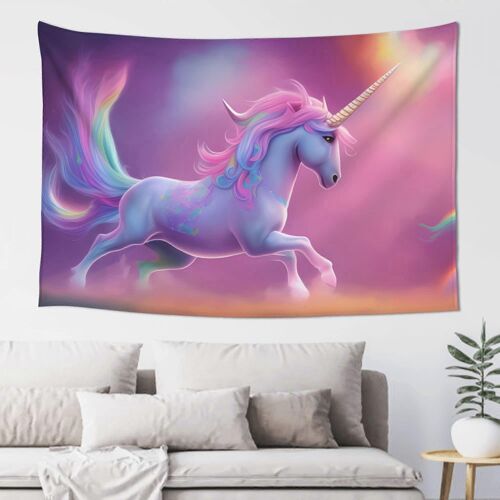 Tapisserie Colorée Licorne Arc-En-Ciel Pour Chambre À Coucher, 6040 Pouces