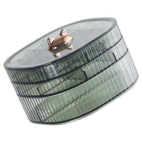 Boîte À Bijoux Empilable À 3 Niveaux En Plastique Pour Boucles D'oreilles Et Bagues - Rangement Pratique Pour Femmes - Vert - Idéale Pour Le Bureau Et La Salle De Bain