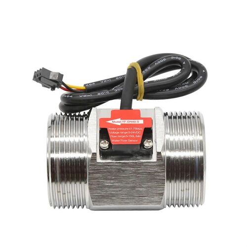 Capteur de débit d'eau CC 5-18 V 1-1/2 po, capteur de débit en acier inoxydable, interrupteur de capteur de liquide
