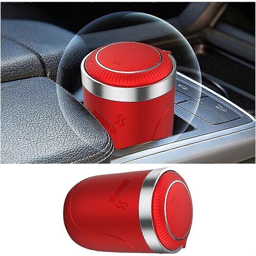 Cendrier De Voiture Pour Tesla Model S, Model X, Model Y, Model 3 - Cendrier Portable Anti-Odeurs Et Anti-Poussière Avec Couvercle, Accessoire Intérieur Amovible, Rouge