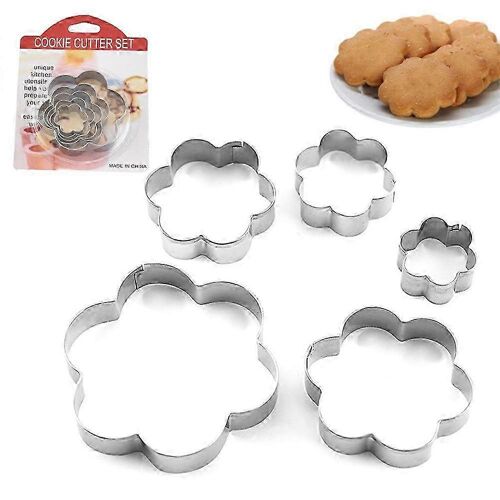 Moules À Biscuits En Métal, Ensemble De Moules À Biscuits En Acier Inoxydable En Forme De Fleur