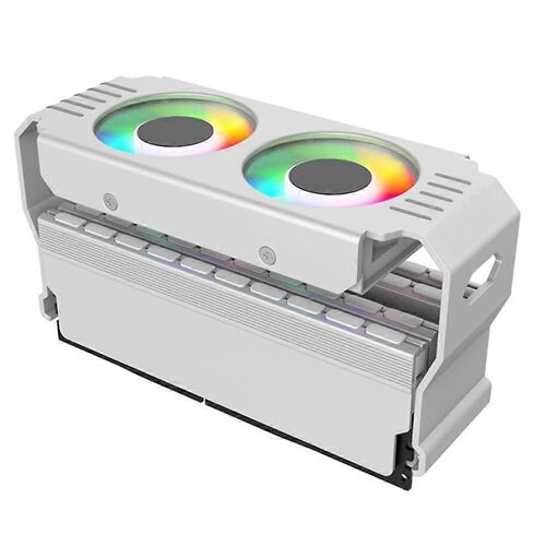 Boîtier PC, module de mémoire RAM ARGB, refroidisseur DDR3 vers DDR5, 5 V, connecteurs PWM 3 broches et 4 broches avec synchronisation lumineuse, radiateur de refroidissement à double ventilateur 12