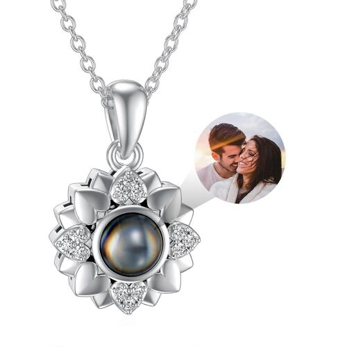 Collier Photo « Je T'aime » En Argent 925, Collier Tournesol
