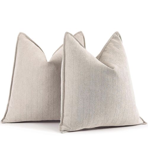 Lot De 2 Housses De Coussin Douces Et Luxueuses Pour Canapé 61 X 61 Cm
