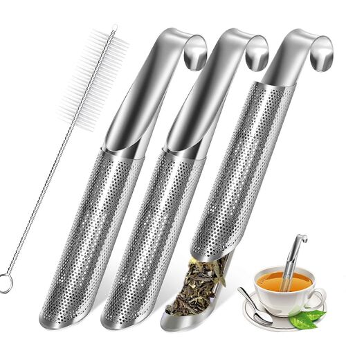 Infuseur À Thé En Acier Inoxydable (Lot De 3) Avec Crochet Pour Thé En Vrac