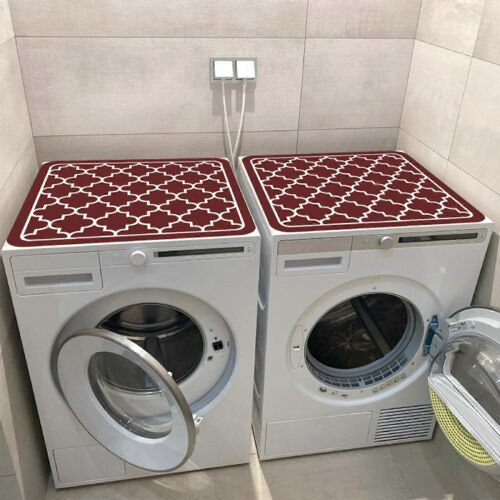 Housse de protection pour lave-linge et sèche-linge, tapis de protection antidérapant et anti-poussière pour réfrigérateur (rouge)