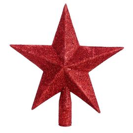 Étoile de Noël rouge pour sapin, 20 cm, en plastique, décoration pour sapin, Poettia