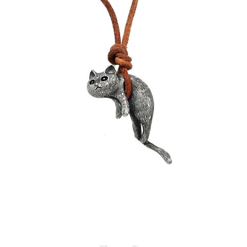Collier Pendentif Chat Pour Les Amoureux Des Chats, Bijou En Argent Sterling, Cadeau Idéal Pour Garçons, Filles, Adolescents, Couples, Anniversaires, Noël