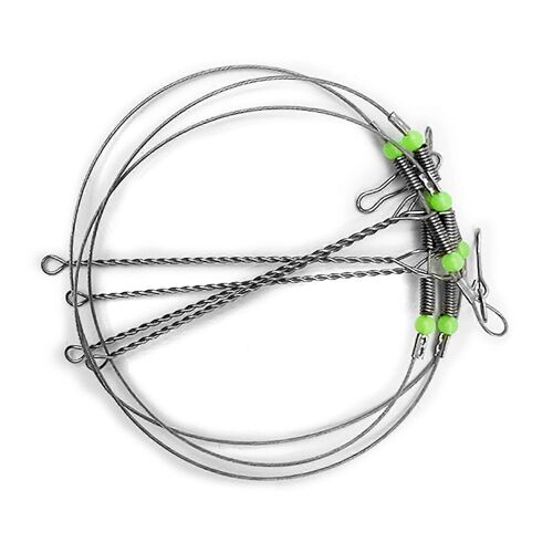 Bas De Ligne De Pêche Tackle Rigs, Fil D'acier Inoxydable, Bas De Ligne Avec Émerillon, Perles Et Accessoires, 80,5 Cm, 4 Groupes