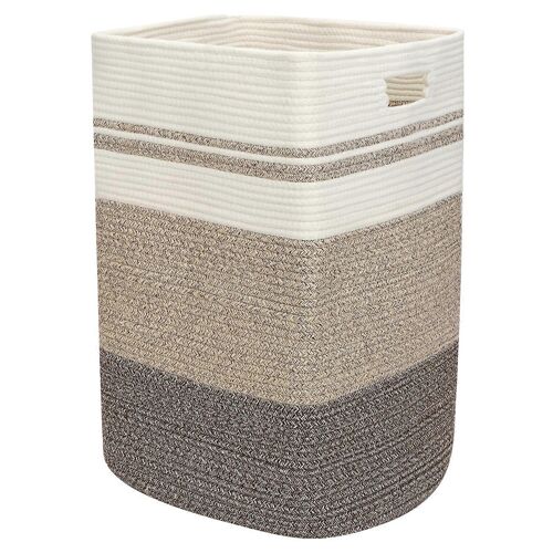 Panier à linge tressé marron dégradé de 75 L